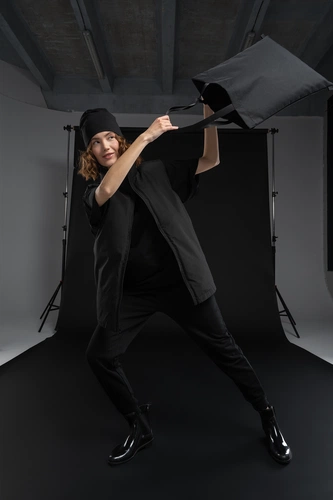 Шопер B3, черный с черными ручками Шопер B3, черный с черными ручками