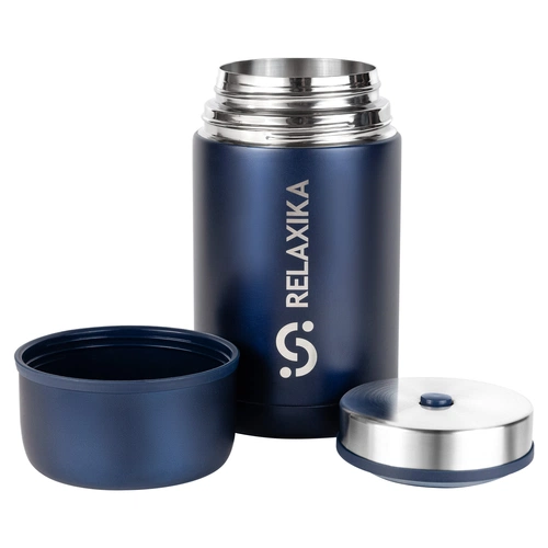 Термос для еды Relaxika 1000, темно-синий Термос для еды Relaxika 1000, темно-синий