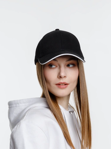 Бейсболка Spiker, черная с белым Бейсболка Spiker, черная с белым