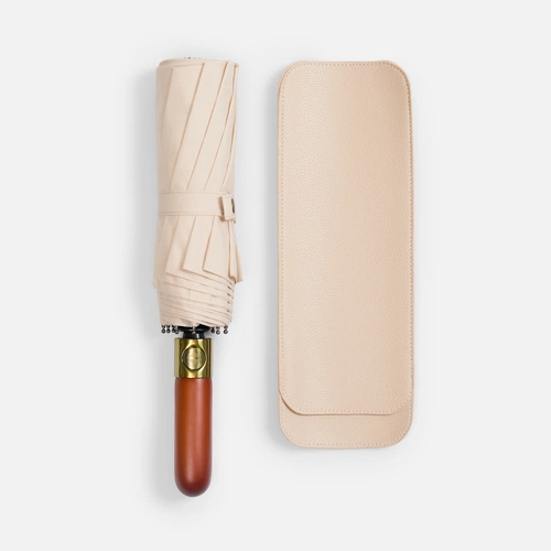 Зонт складной Cloudburst в подарочной упаковке, бежевый Зонт складной Cloudburst в подарочной упаковке, бежевый