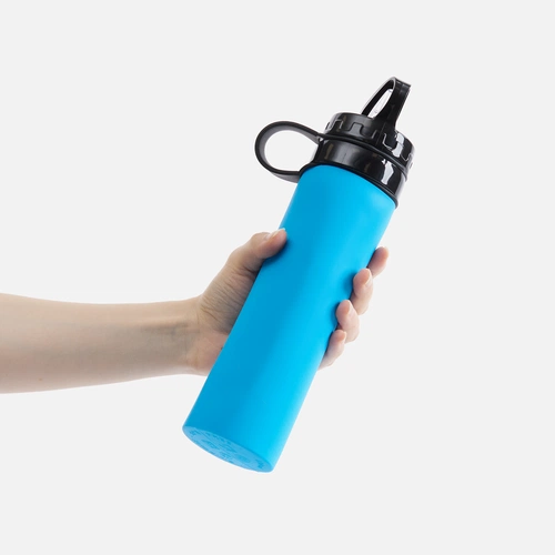 Складная бутылка для воды Langfossen, голубая Складная бутылка для воды Langfossen, голубая