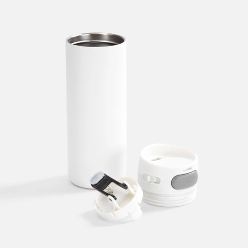 Термостакан X1 с цветной кнопкой, белый с серым Термостакан X1 с цветной кнопкой, белый с серым