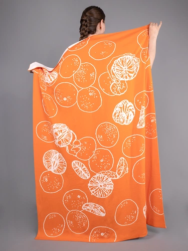 Плед Citrion, оранжево-белый Плед Citrion, оранжево-белый