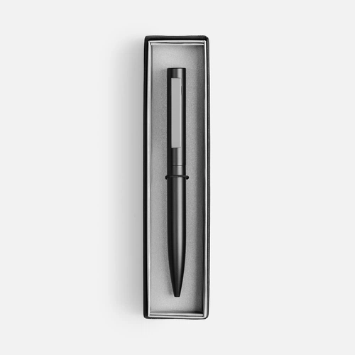 Ручка шариковая Inkolor в футляре, черная с серым Ручка шариковая Inkolor в футляре, черная с серым