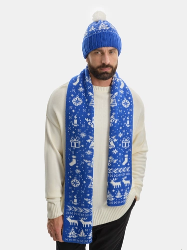 Шапка Holidale, синяя с молочным Шапка Holidale, синяя с молочным