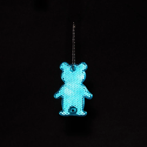 Пешеходный светоотражатель с цепочкой «Мишка», синий Пешеходный светоотражатель с цепочкой «Мишка», синий