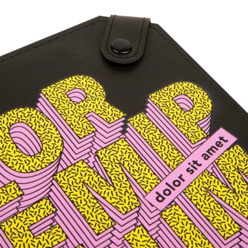 Ежедневник с гибкой обложкой, черный с УФ-печатью Ежедневник с гибкой обложкой, черный с УФ-печатью