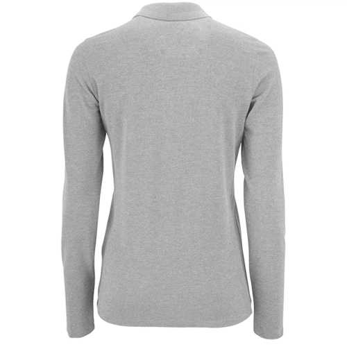 Рубашка поло женская с длинным рукавом Perfect LSL Women, серый меланж Рубашка поло женская с длинным рукавом Perfect LSL Women, серый меланж