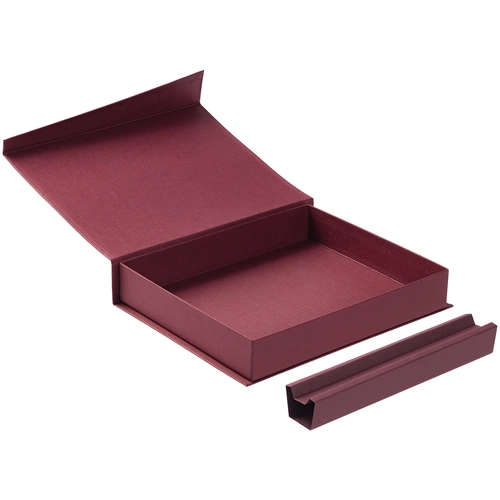 Коробка Duo под ежедневник и ручку, бордовая Коробка Duo под ежедневник и ручку, бордовая