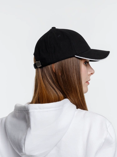 Бейсболка Spiker, черная с белым Бейсболка Spiker, черная с белым