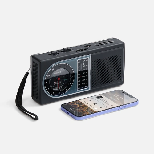 Bluetooth-колонка с радио Comradio, черная Bluetooth-колонка с радио Comradio, черная
