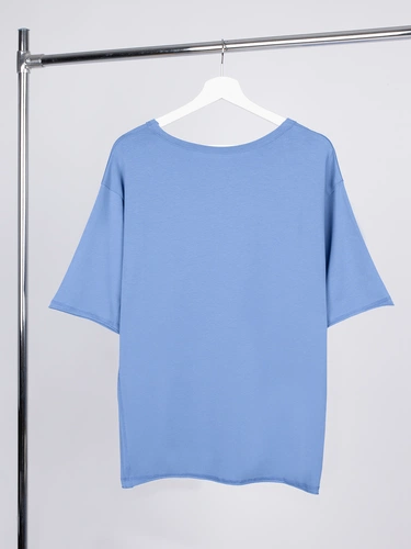 Футболка оверсайз унисекс Vozduh, синяя Футболка оверсайз унисекс Vozduh, синяя