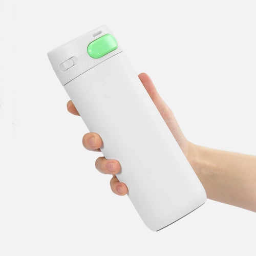 Термостакан X1 с цветной кнопкой, белый с зеленым Термостакан X1 с цветной кнопкой, белый с зеленым