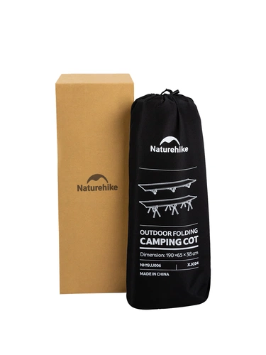 Раскладушка туристическая XJC04, черная Раскладушка туристическая XJC04, черная