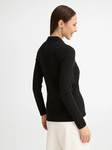 Рубашка поло женская с длинным рукавом Perfect LSL Women, черная Рубашка поло женская с длинным рукавом Perfect LSL Women, черная