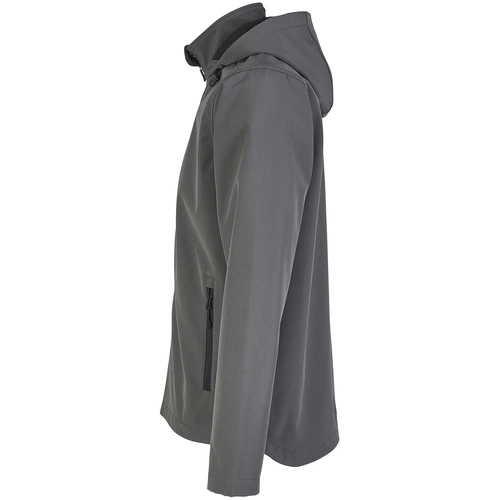 Куртка софтшелл с капюшоном мужская Race Men, темно-серая Куртка софтшелл с капюшоном мужская Race Men, темно-серая