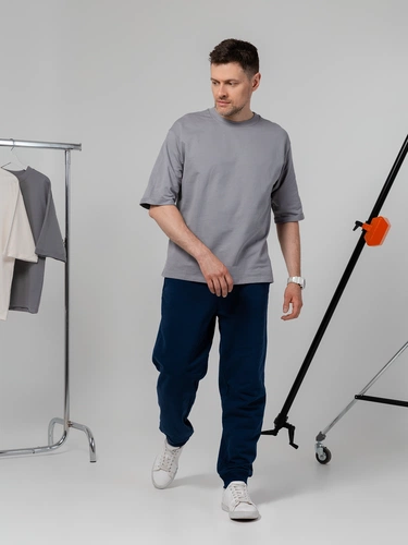 Футболка оверсайз унисекс Kosmos 2.0, светло-серая Футболка оверсайз унисекс Kosmos 2.0, светло-серая