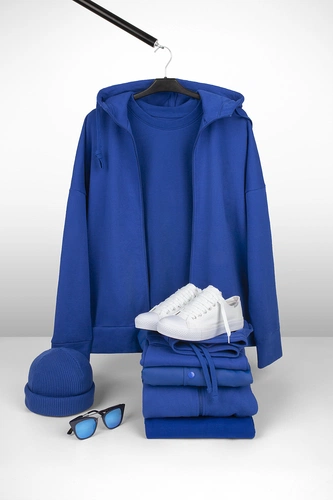 Толстовка унисекс H3, синяя Толстовка унисекс H3, синяя