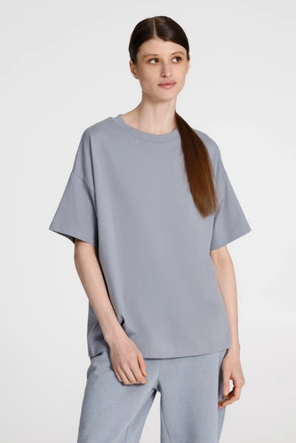 Футболка унисекс оверсайз T3, серая Футболка унисекс оверсайз T3, серая