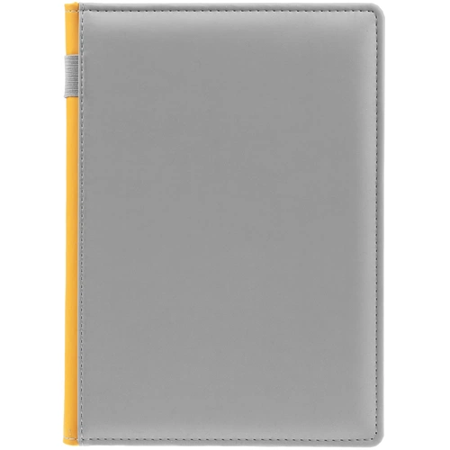 Ежедневник Spain Shall на заказ, недатированный, серый с желтым Ежедневник Spain Shall на заказ, недатированный, серый с желтым