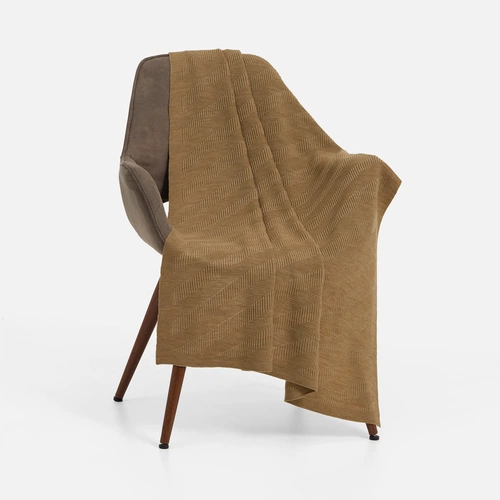 Плед Locus Solus, коричнево-бежевый меланж Плед Locus Solus, коричнево-бежевый меланж