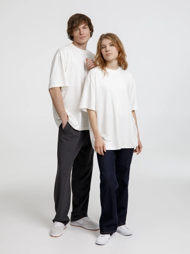 Футболка оверсайз унисекс Lavinia, белая Футболка оверсайз унисекс Lavinia, белая