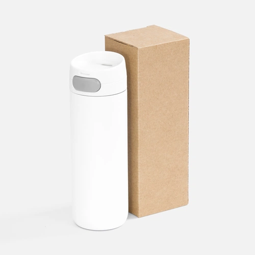 Термостакан X1 с цветной кнопкой, белый с серым Термостакан X1 с цветной кнопкой, белый с серым