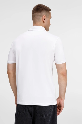 Рубашка поло унисекс Senti, белая Рубашка поло унисекс Senti, белая