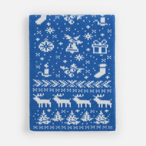 Шарф Holidale, синий с молочным Шарф Holidale, синий с молочным