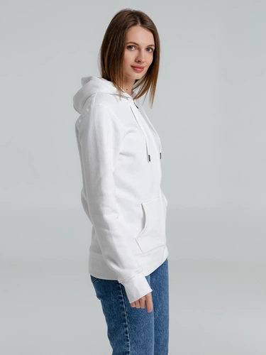 Толстовка на молнии с капюшоном унисекс King, белая Толстовка на молнии с капюшоном унисекс King, белая