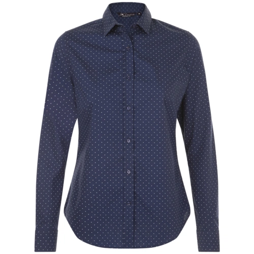 Рубашка женская Becker Women, темно-синяя с белым Рубашка женская Becker Women, темно-синяя с белым