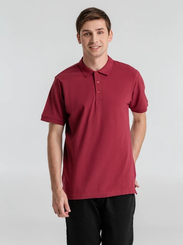 Рубашка поло мужская Neptune, вишнево-красная Рубашка поло мужская Neptune, вишнево-красная