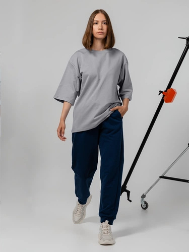 Футболка оверсайз унисекс Kosmos 2.0, светло-серая Футболка оверсайз унисекс Kosmos 2.0, светло-серая