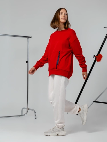 Свитшот унисекс Kosmos 2.0, красный Свитшот унисекс Kosmos 2.0, красный