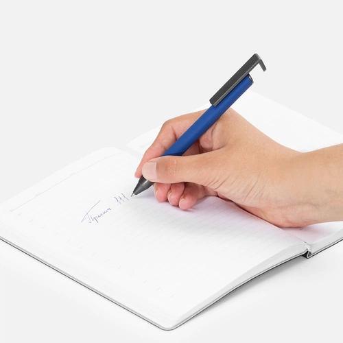 Ручка шариковая Standic с подставкой для телефона, синяя Ручка шариковая Standic с подставкой для телефона, синяя