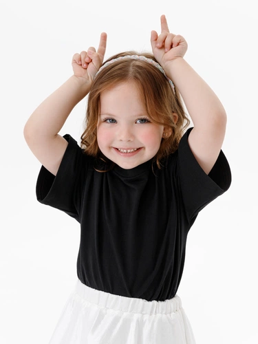 Футболка детская оверсайз Teezer, черная Футболка детская оверсайз Teezer, черная