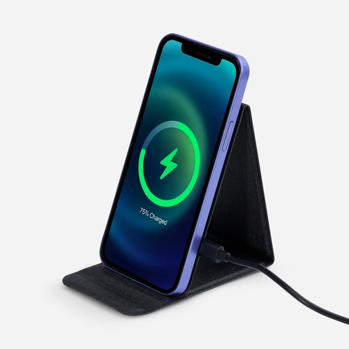 Подставка для смартфона с беспроводной зарядкой Kickstand, серая Подставка для смартфона с беспроводной зарядкой Kickstand, серая