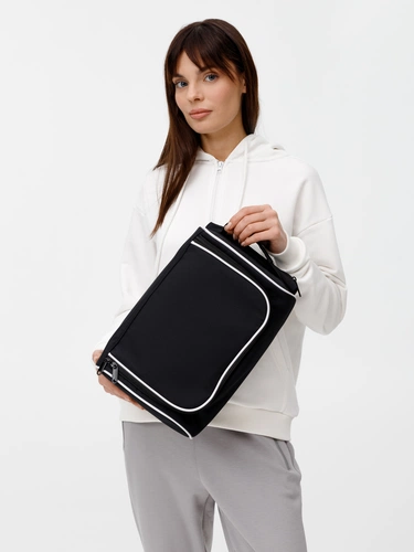 Сумка для обуви Equipex, черная с белым Сумка для обуви Equipex, черная с белым