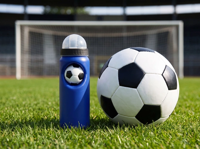 Бутылка с антистрессом Footballer, синяя Бутылка с антистрессом Footballer, синяя