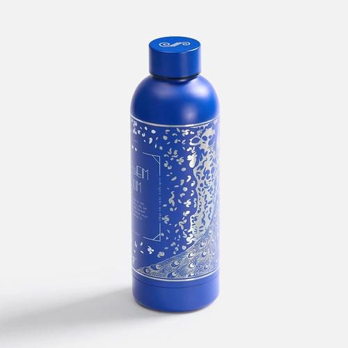 Термобутылка Glendale, синяя с нанесением Термобутылка Glendale, синяя с нанесением