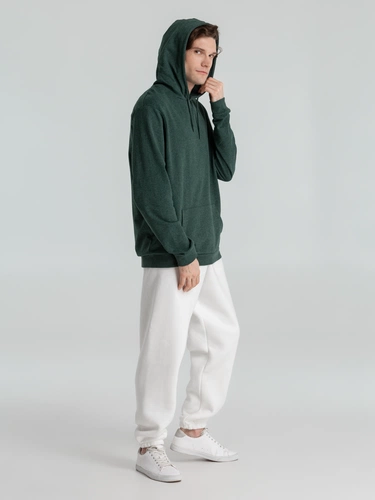 Толстовка с капюшоном унисекс Hoodie, темно-зеленый меланж Толстовка с капюшоном унисекс Hoodie, темно-зеленый меланж