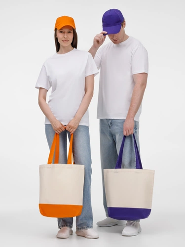 Холщовая сумка Shopaholic, фиолетовая Холщовая сумка Shopaholic, фиолетовая