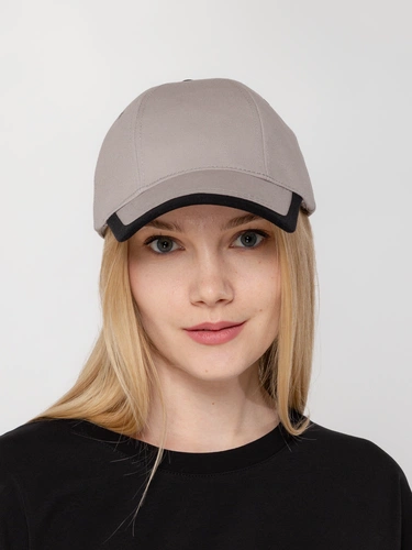 Бейсболка Honor, серая с черным кантом Бейсболка Honor, серая с черным кантом