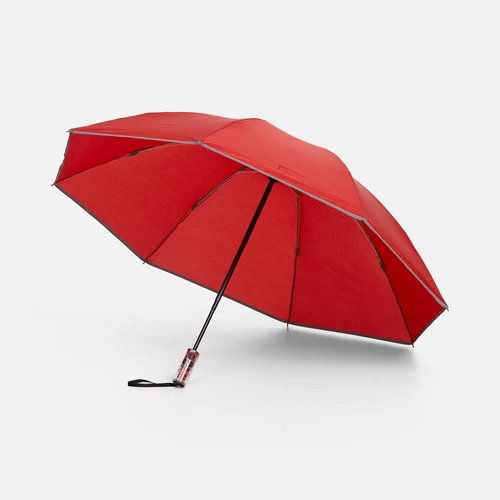 Зонт наоборот складной Futurum со светоотражающим кантом, красный Зонт наоборот складной Futurum со светоотражающим кантом, красный