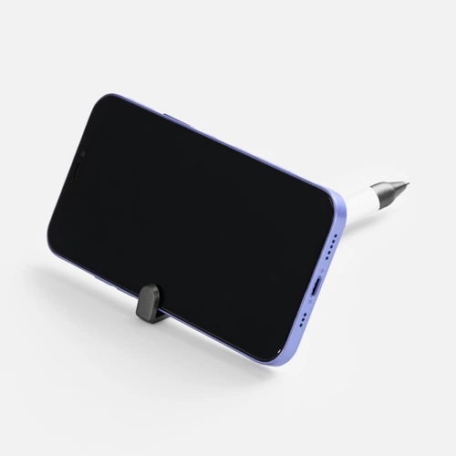 Ручка шариковая Standic с подставкой для телефона, белая Ручка шариковая Standic с подставкой для телефона, белая