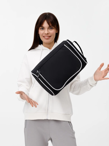 Сумка для обуви Equipex, черная с белым Сумка для обуви Equipex, черная с белым