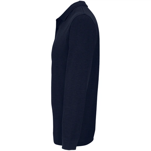 Рубашка поло унисекс с длинным рукавом Planet LSL, темно-синяя Рубашка поло унисекс с длинным рукавом Planet LSL, темно-синяя