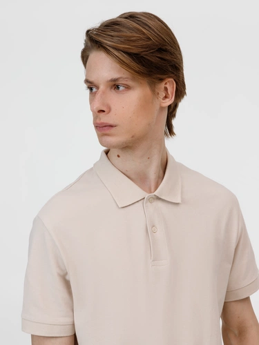 Рубашка поло унисекс Pacific, бежевая (льняная) Рубашка поло унисекс Pacific, бежевая (льняная)
