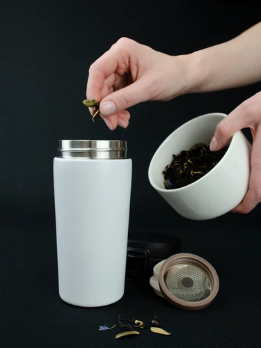 Термостакан с ситечком No Leak Infuser, белый Термостакан с ситечком No Leak Infuser, белый