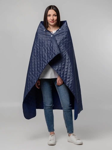 Плед-пончо для пикника SnapCoat, синий Плед-пончо для пикника SnapCoat, синий